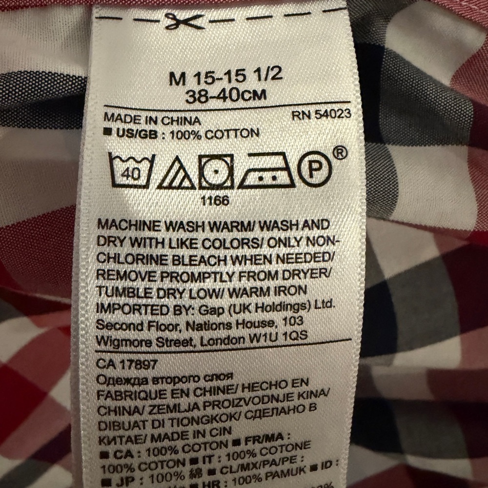 Banana Republic Red and Black Plaid Non-Iron Shirt - Picture 4 of 6